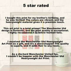 Impresión artística de Manchester Utd Heavyweight - Poste de fútbol - Regalo perfecto - Regalo de cumpleaños para él
