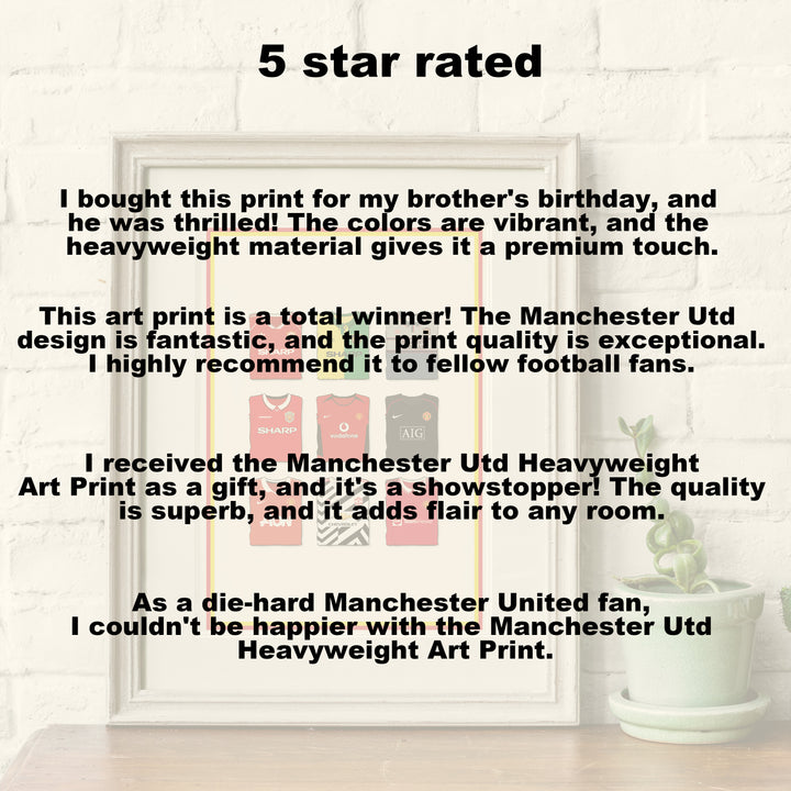 Impresión artística de Manchester Utd Heavyweight - Poste de fútbol - Regalo perfecto - Regalo de cumpleaños para él