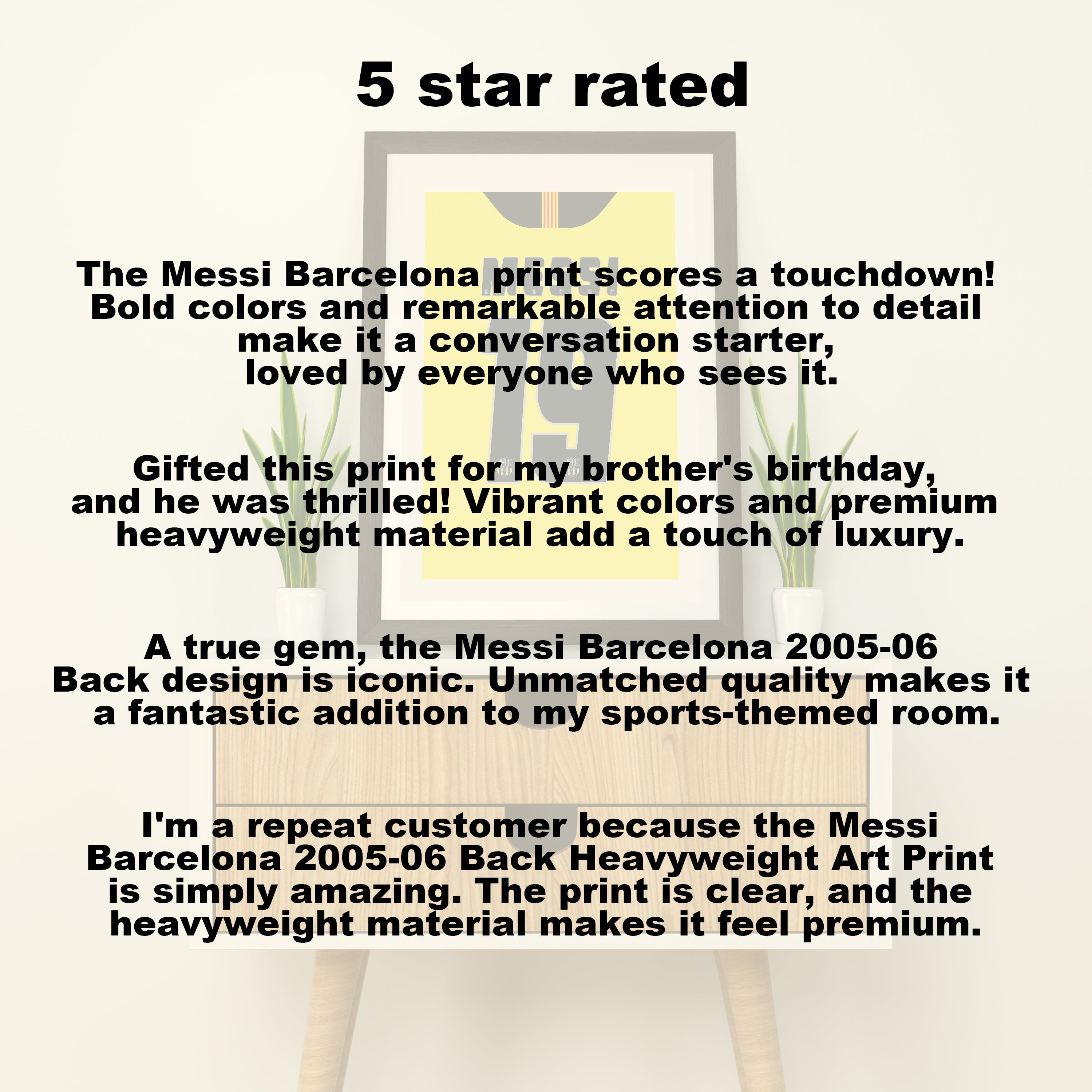 Messi Barcelona 2005/06 (Back) Heavyweight Art Print - Football Post - Perfect Gift - Birthday Present for Him