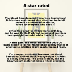 Messi Barcelona 2005/06 (Back) Heavyweight Art Print - Football Post - Perfect Gift - Birthday Present for Him