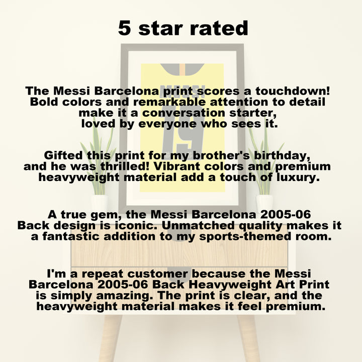 Messi Barcelona 2005/06 (Back) Heavyweight Art Print - Football Post - Perfect Gift - Birthday Present for Him