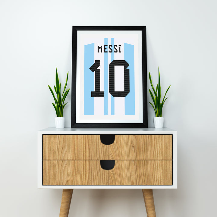 Stampa artistica "Messi Argentina 22/23 Heavyweight" - Poster di calcio - Regalo perfetto - Regalo di compleanno per lui