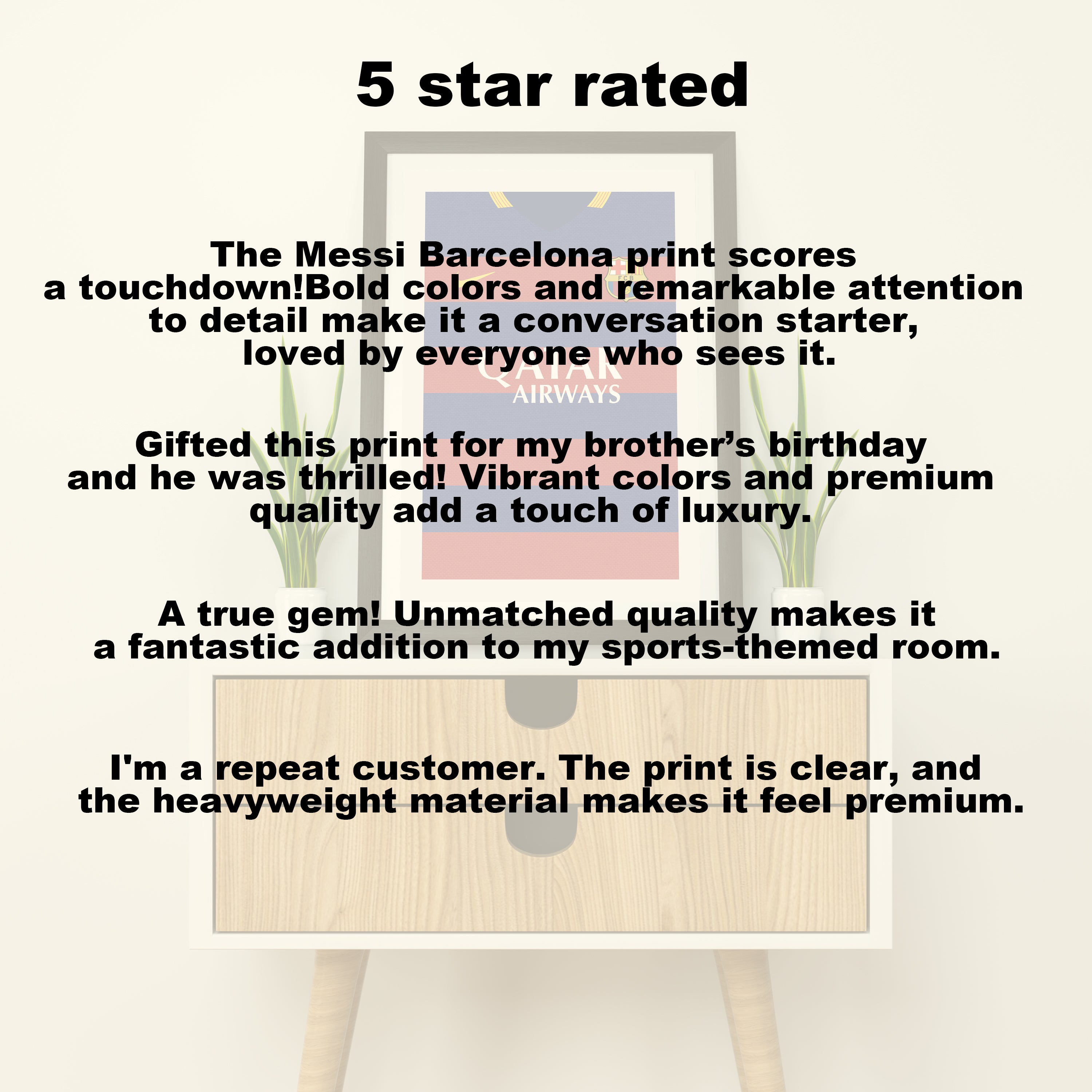 Messi Barcelona 15/16 (Back) Heavyweight Art Print - Football Post - Perfect Gift - Birthday Present for Him