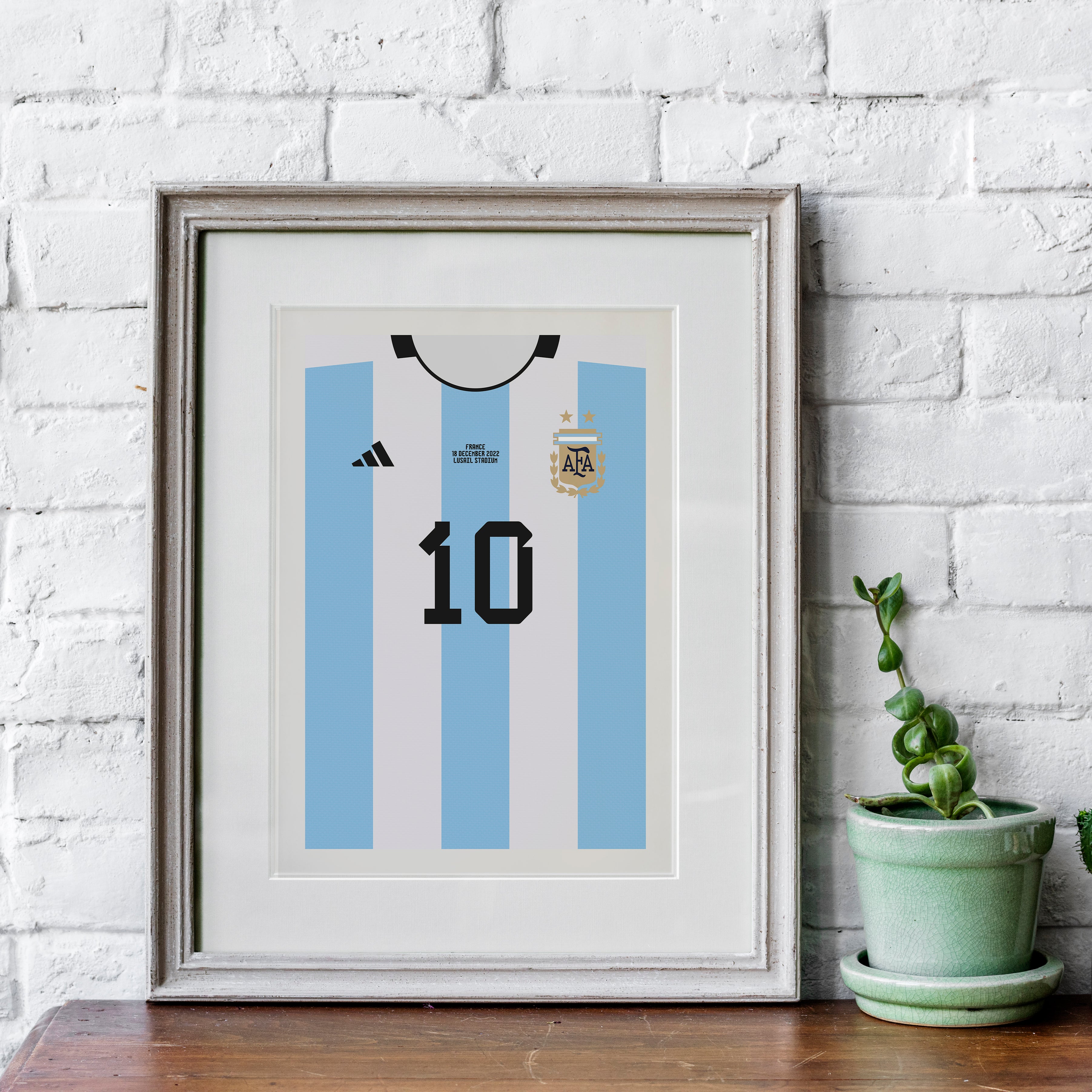 Messi Argentina 22/23 (Front) Heavyweight Art Print - Football Post - Perfect Gift - Birthday Present for Him