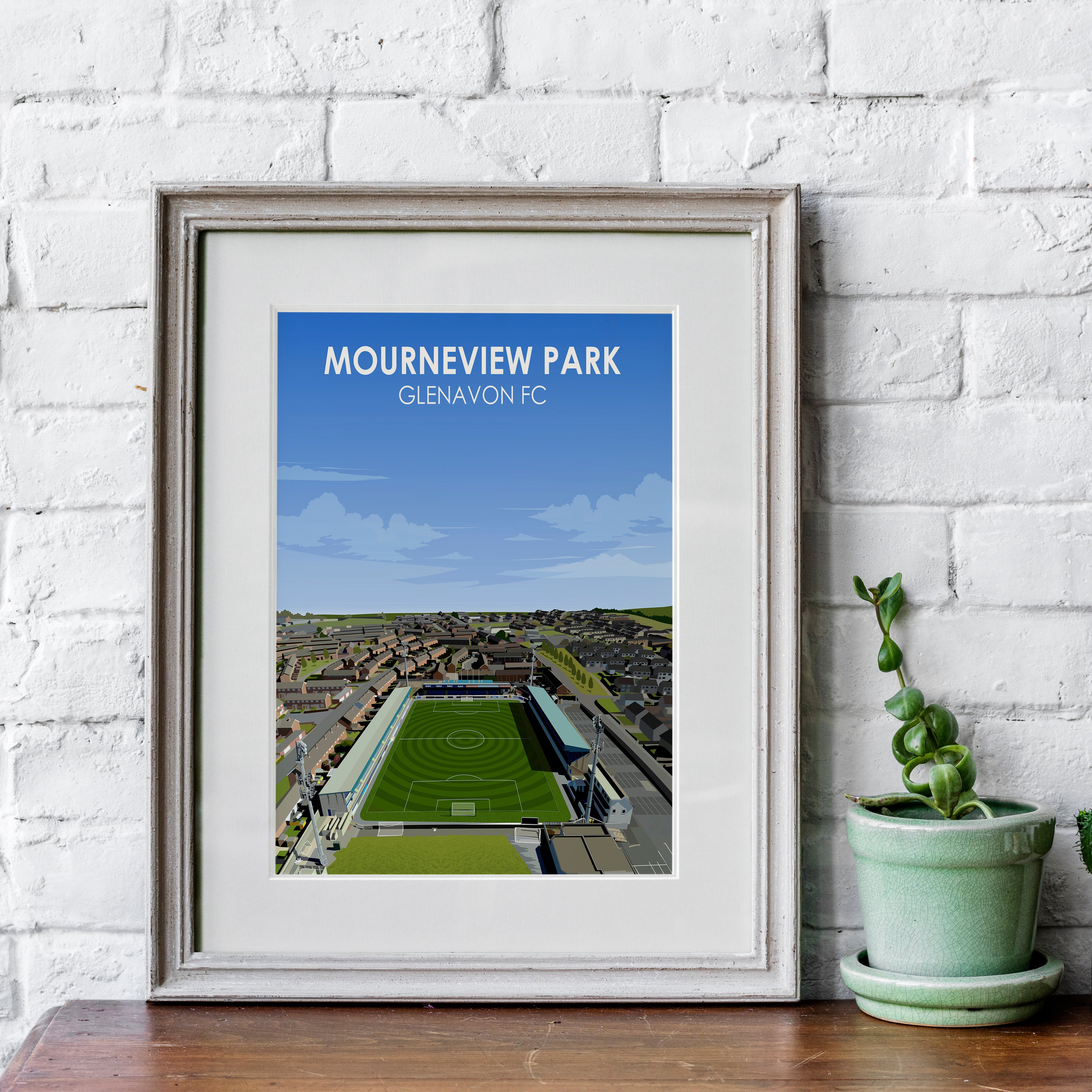 Mounreview Park Heavyweight Art Print - Football Post - Perfect Gift - Birthday Present for Him