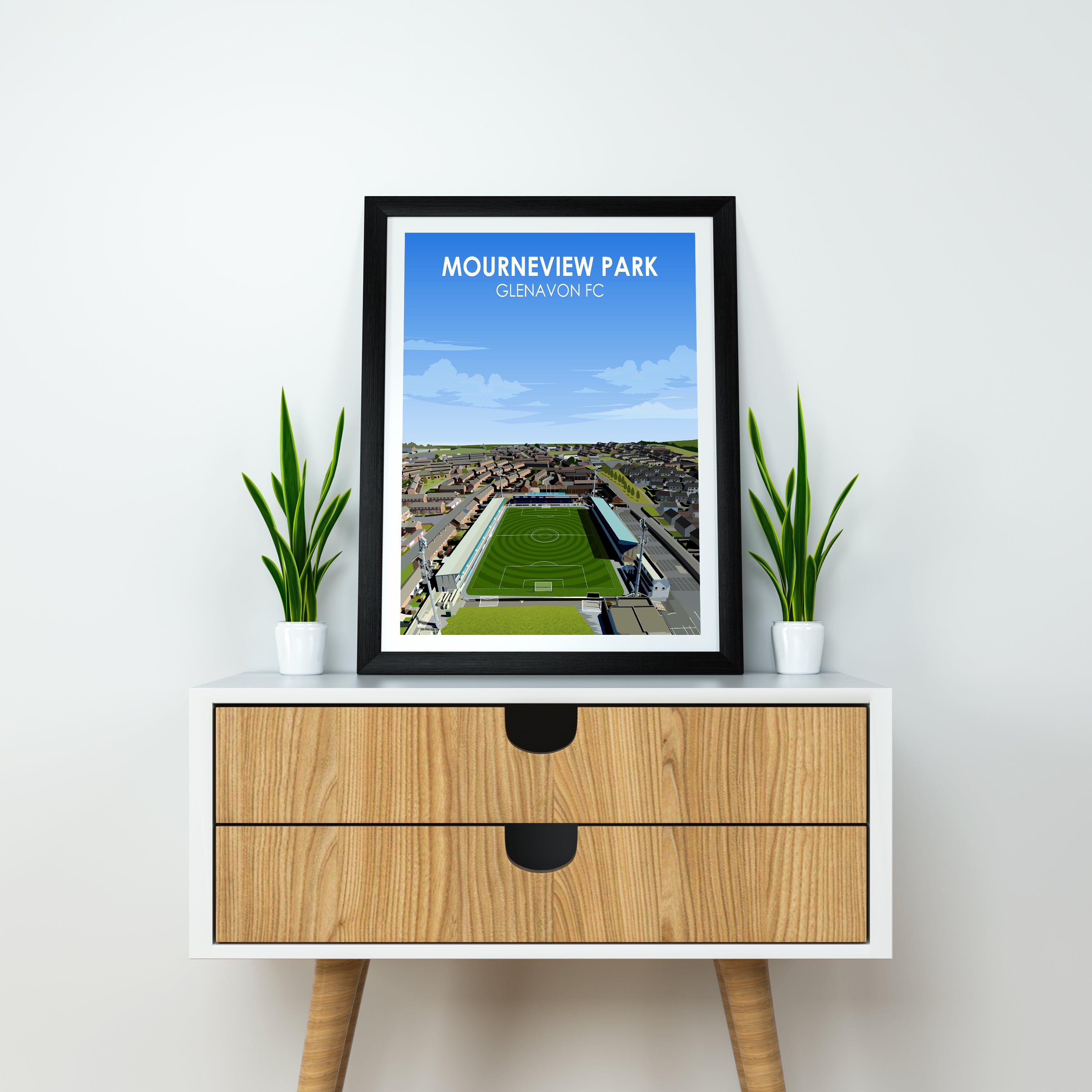 Mounreview Park Heavyweight Art Print - Football Post - Perfect Gift - Birthday Present for Him