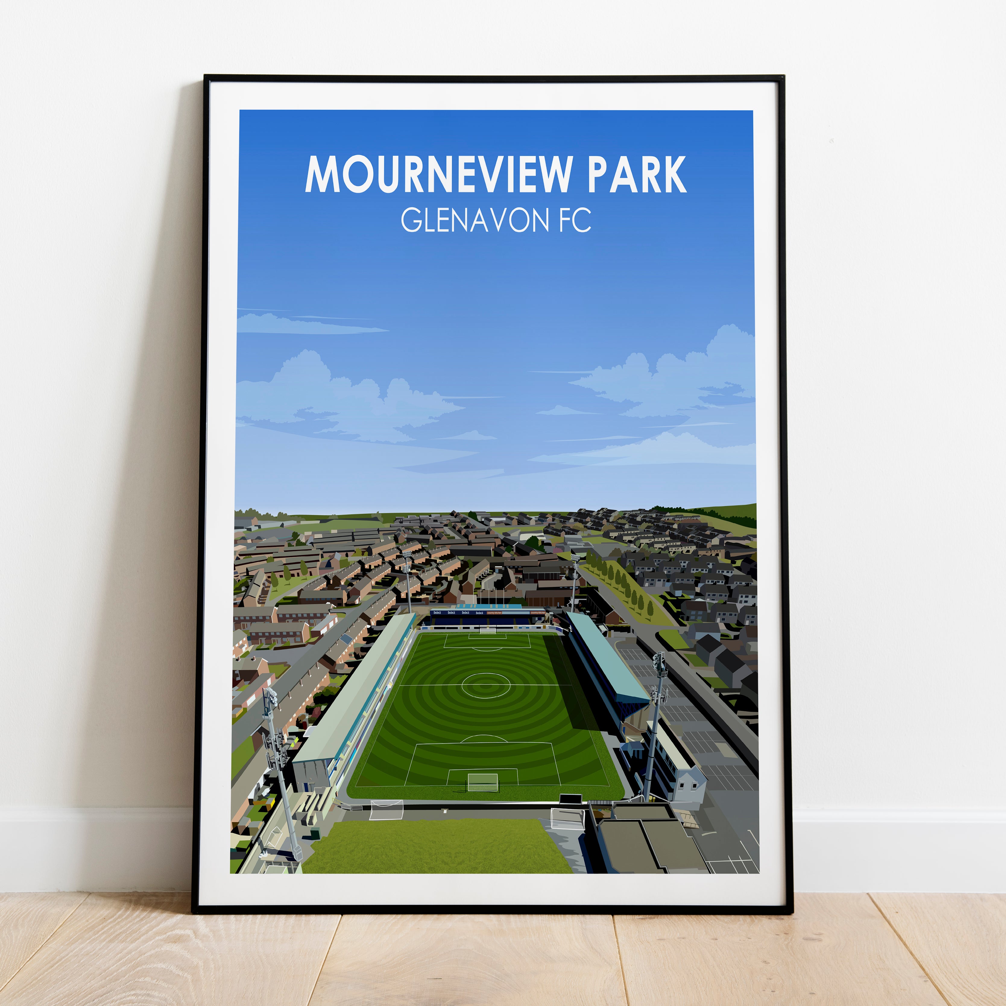 Mounreview Park Heavyweight Art Print - Football Post - Perfect Gift - Birthday Present for Him