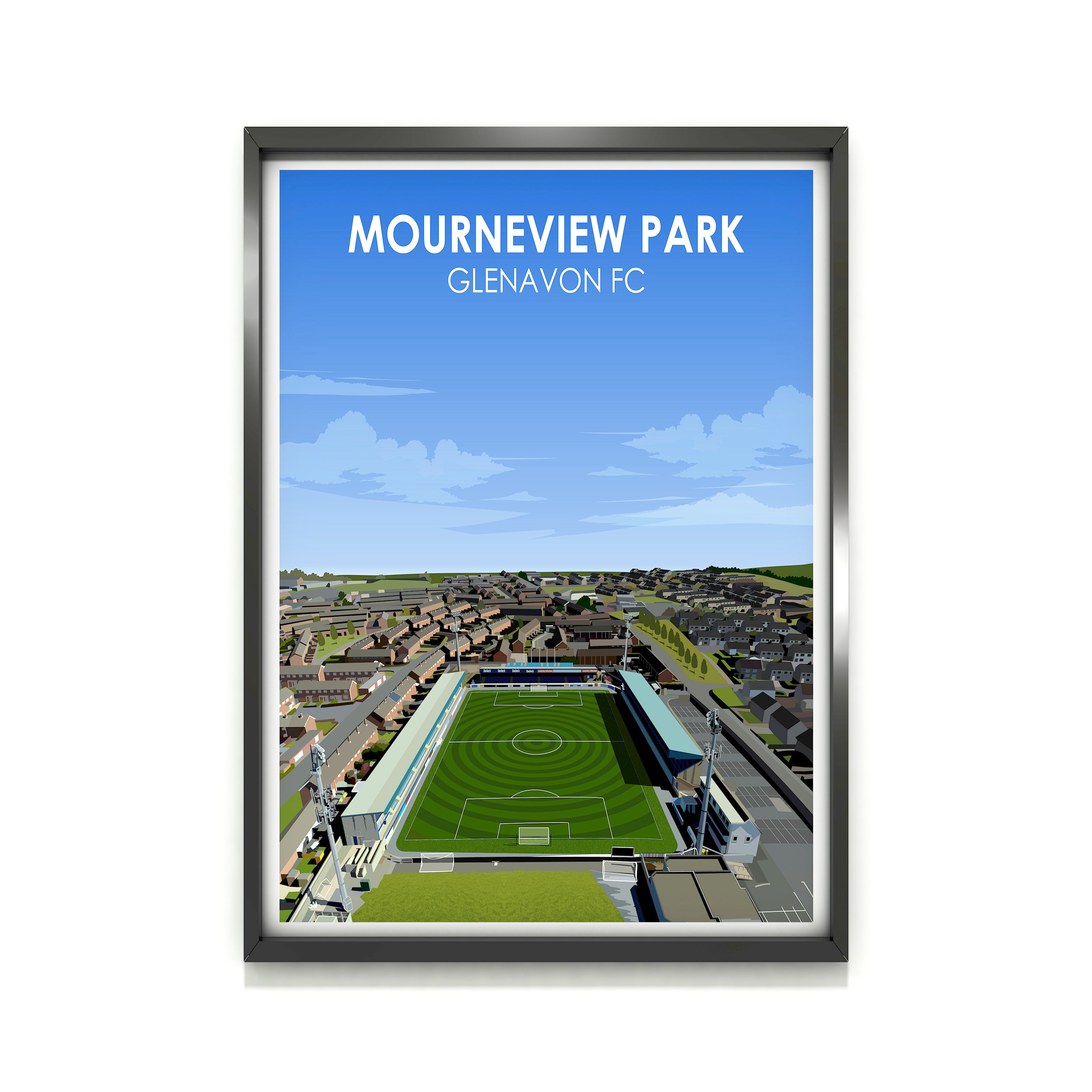 Mounreview Park Heavyweight Art Print - Football Post - Perfect Gift - Birthday Present for Him