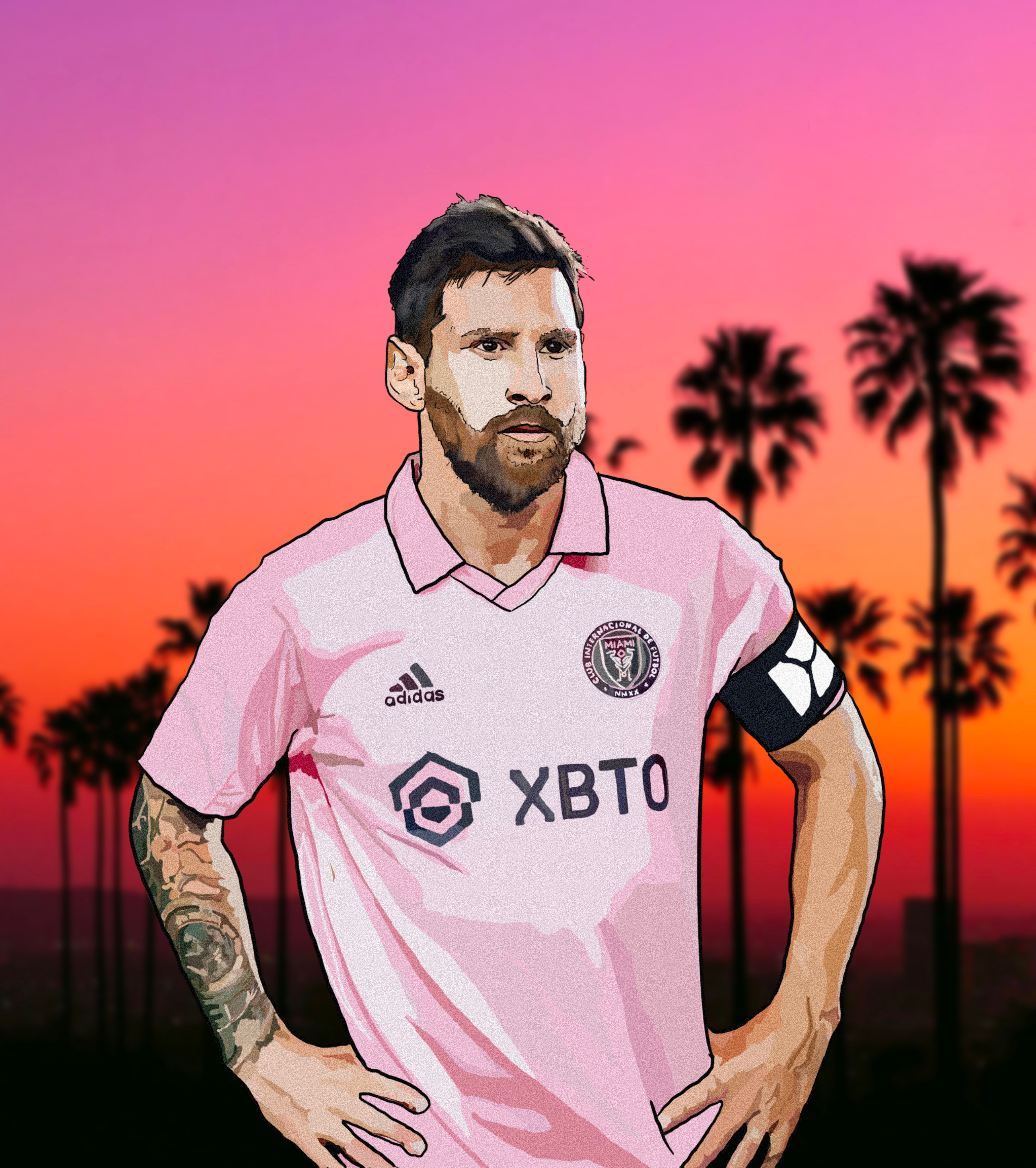 Leo Messi Inter Miami Art Heavyweight Art Print - Football Post - Perfect Gift - Birthday Present for Him
