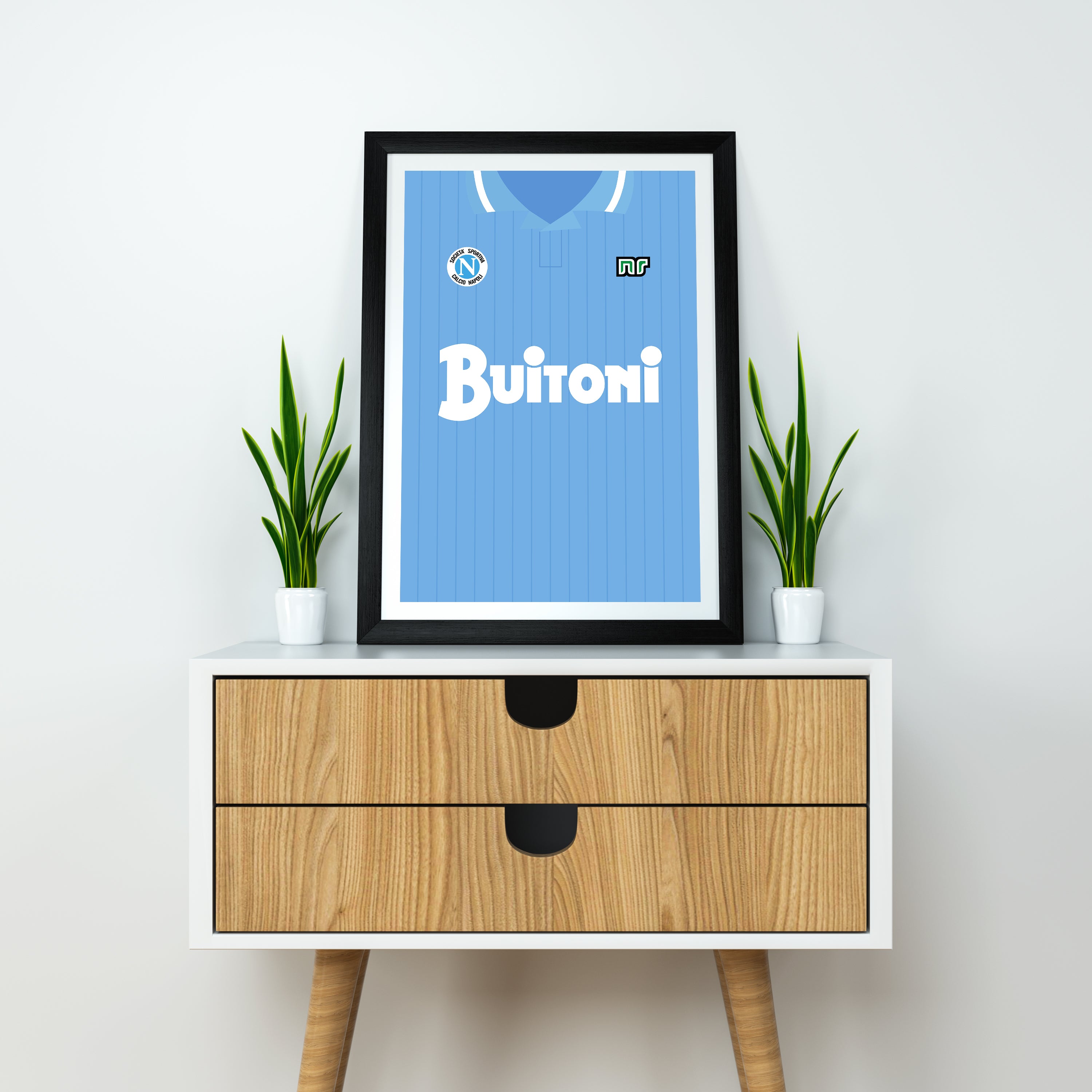 Napoli (Front) Heavyweight Art Print - Football Post - Perfect Gift - Birthday Present for Him