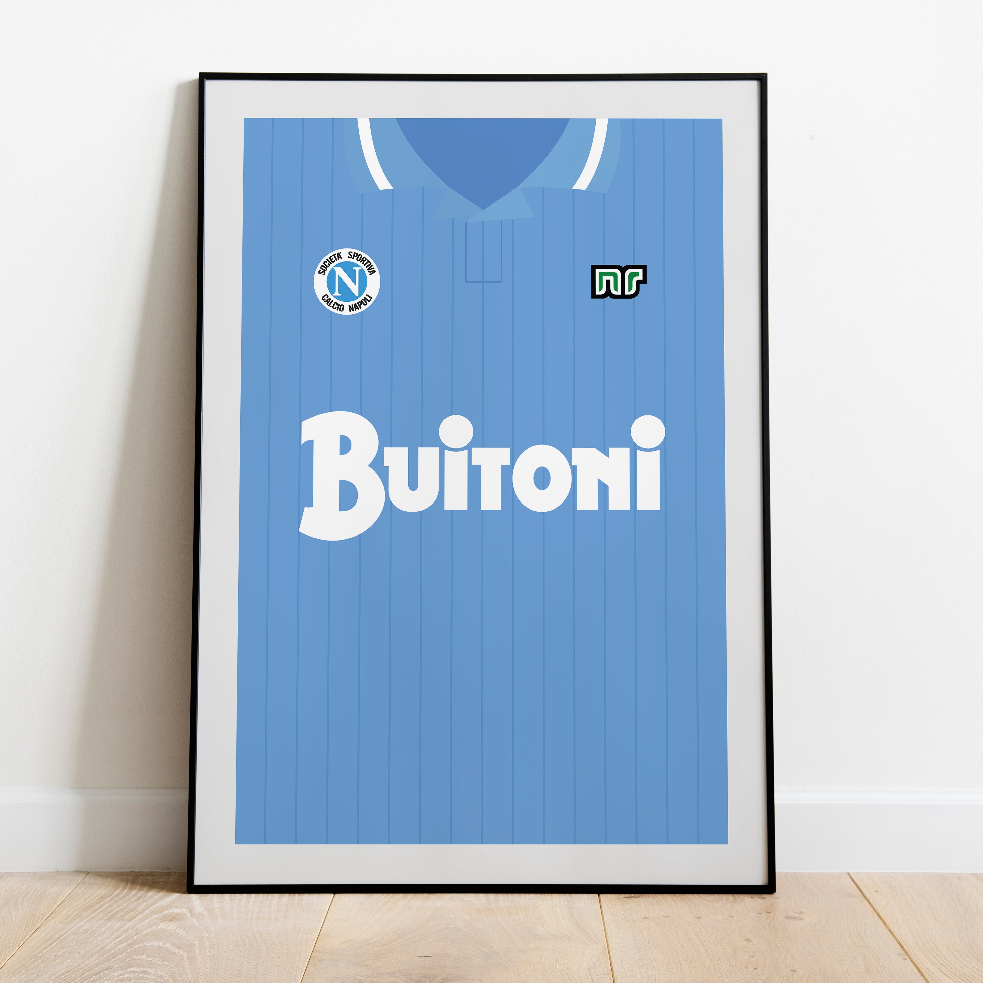 Napoli (Front) Heavyweight Art Print - Football Post - Perfect Gift - Birthday Present for Him