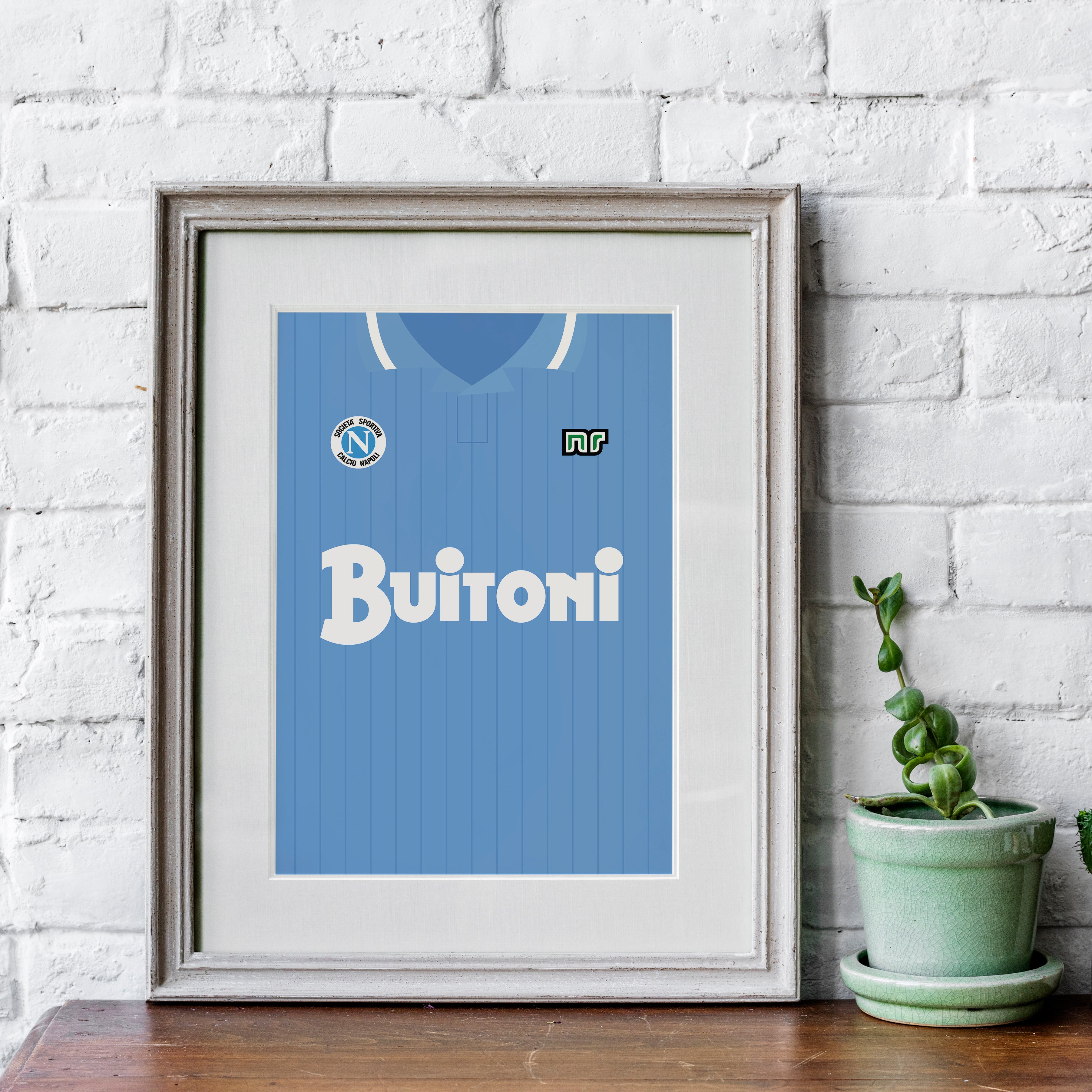 Napoli (Front) Heavyweight Art Print - Football Post - Perfect Gift - Birthday Present for Him