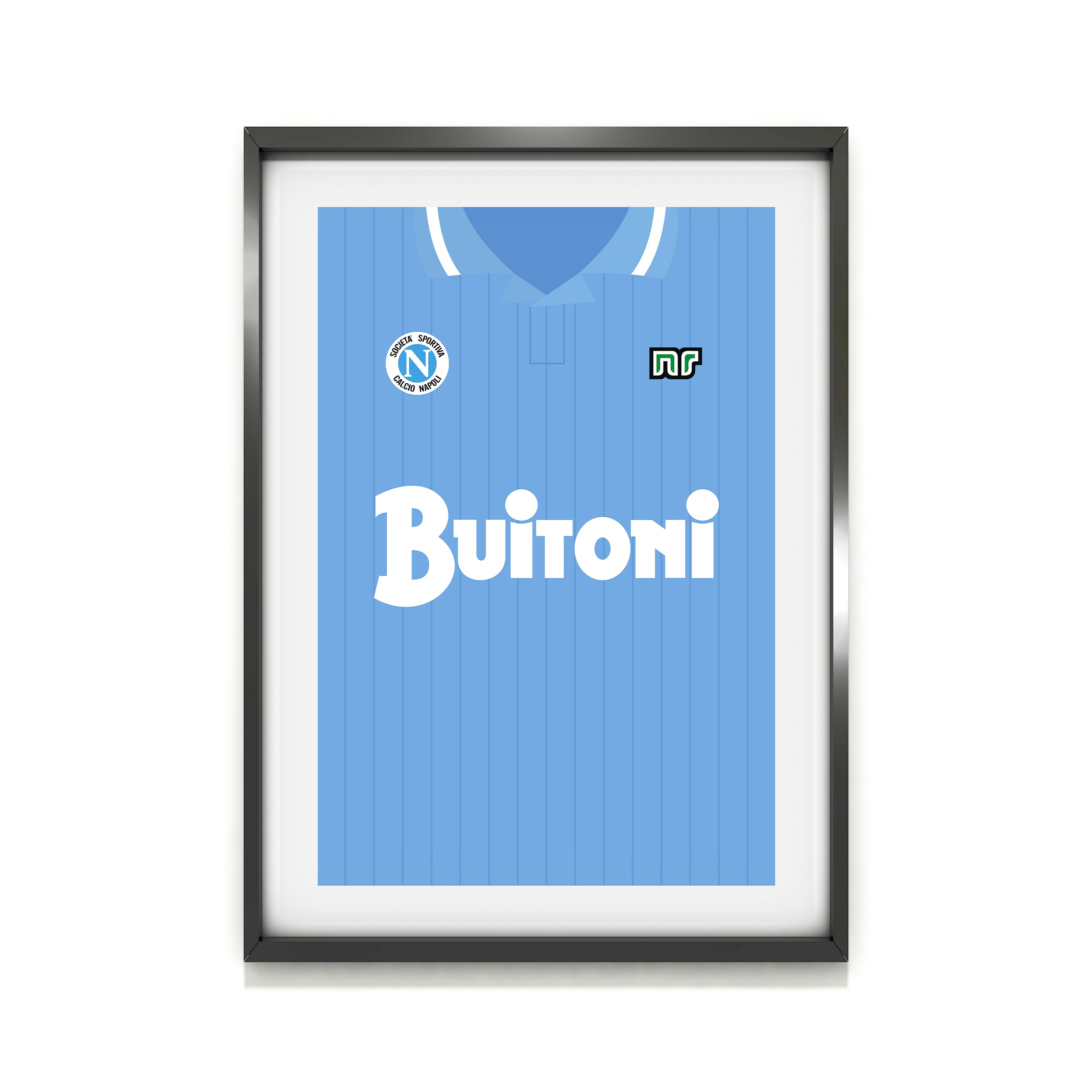 Napoli (Front) Heavyweight Art Print - Football Post - Perfect Gift - Birthday Present for Him