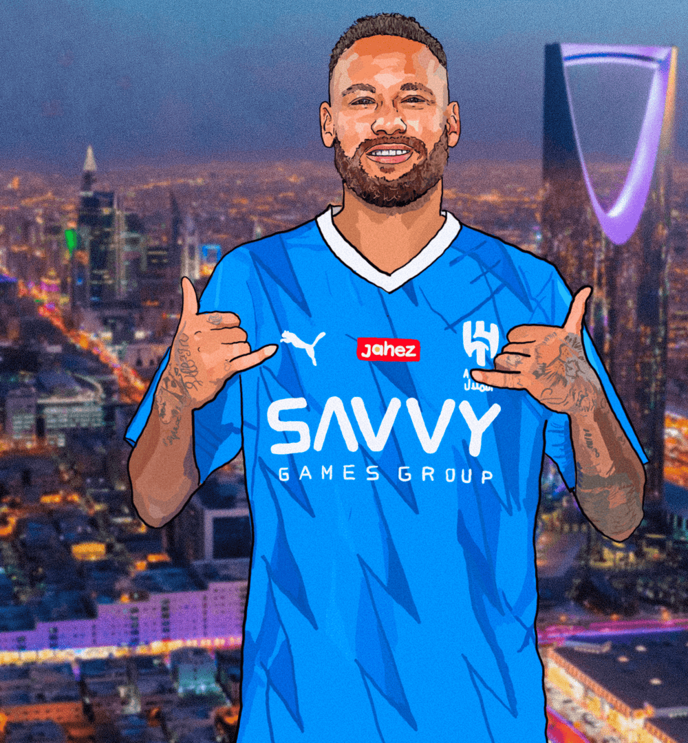 Neymar Al Hilal Schwerer Kunstdruck - Fußball-Post - Perfektes Geschenk - Geburtstagsgeschenk für Ihn