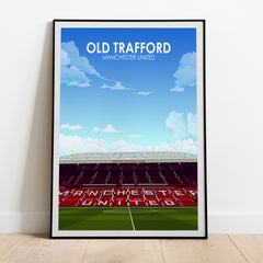 Old Trafford Heavyweight Art Print - Football Post - Perfect Gift - Birthday Present for Him