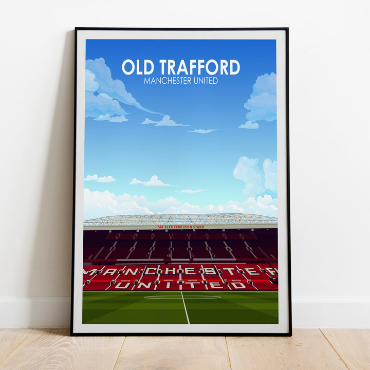 Old Trafford Heavyweight Art Print - Football Post - Perfect Gift - Birthday Present for Him