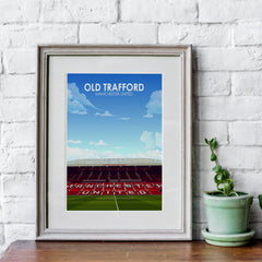 Old Trafford Heavyweight Art Print - Football Post - Perfect Gift - Birthday Present for Him