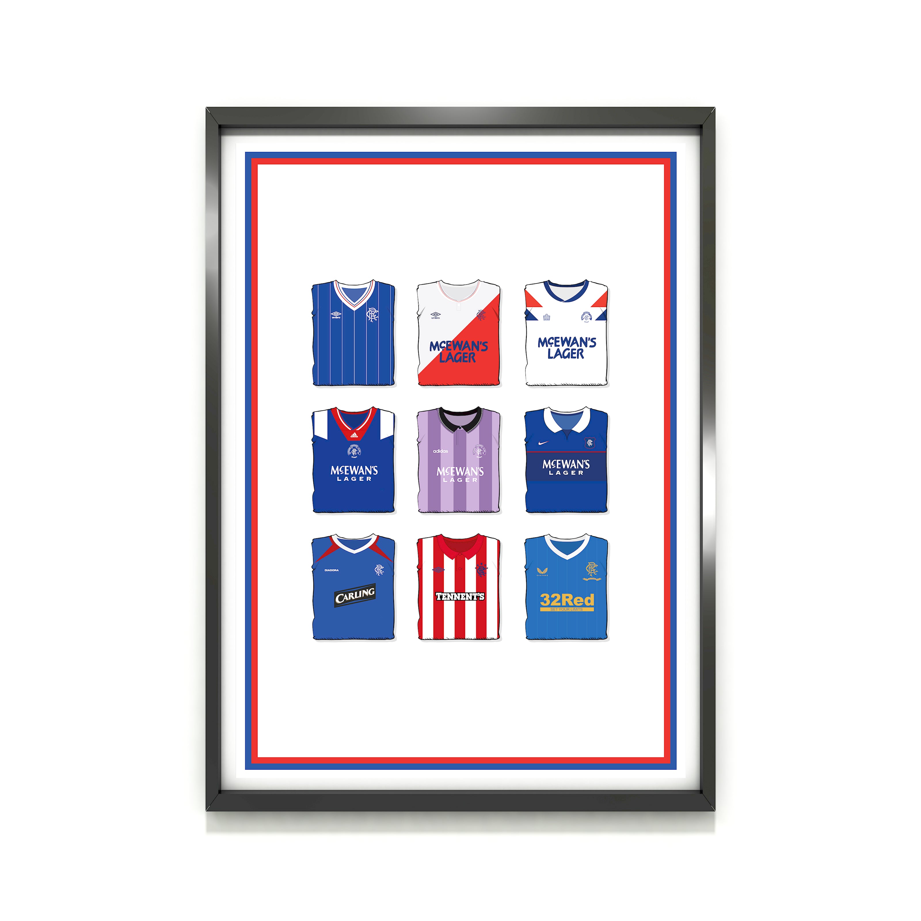 Rangers Collection Heavyweight Art Print - Football Post - Perfect Gift - Birthday Present for Him