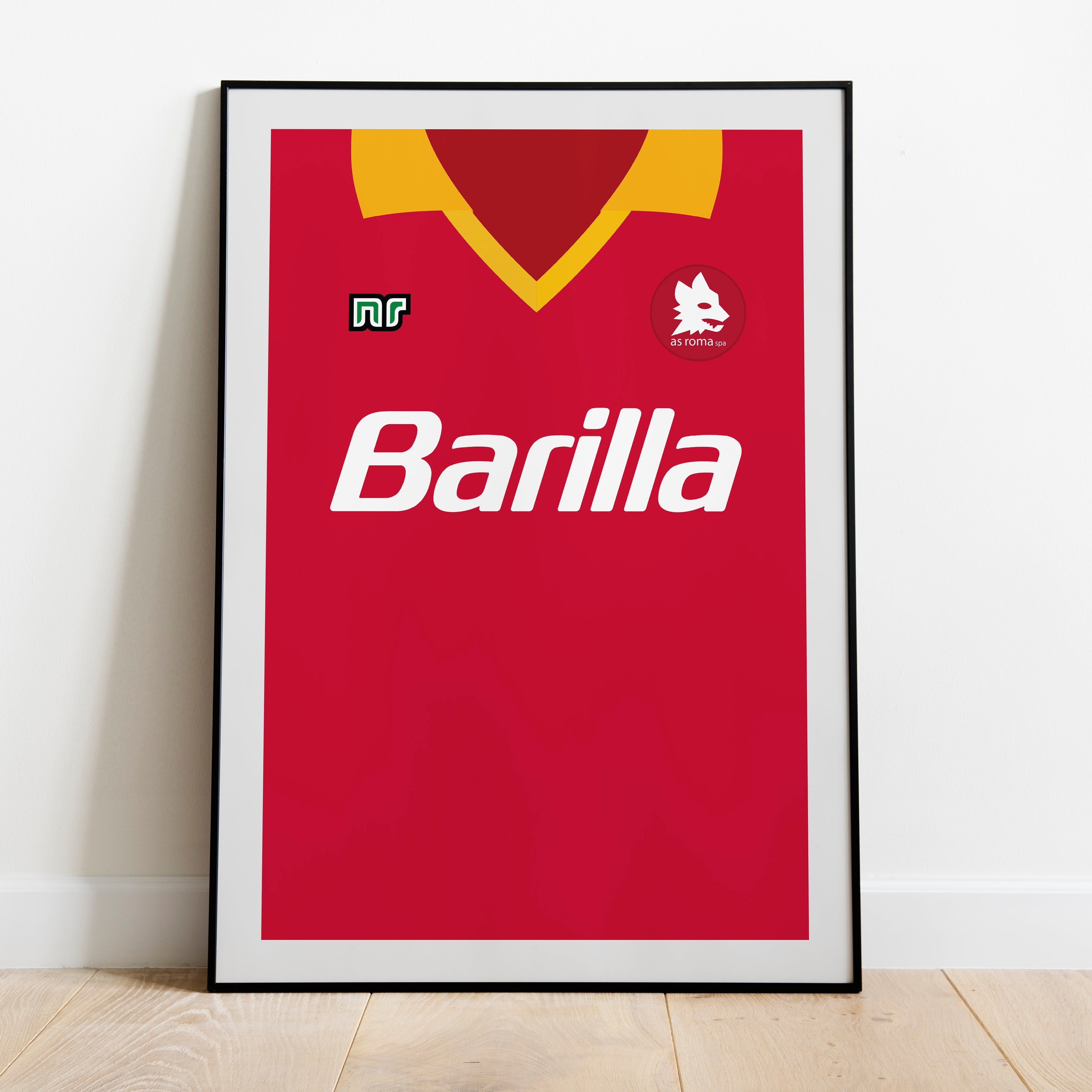 AS Roma (Front) Heavyweight Art Print - Football Post - Perfect Gift - Birthday Present for Him