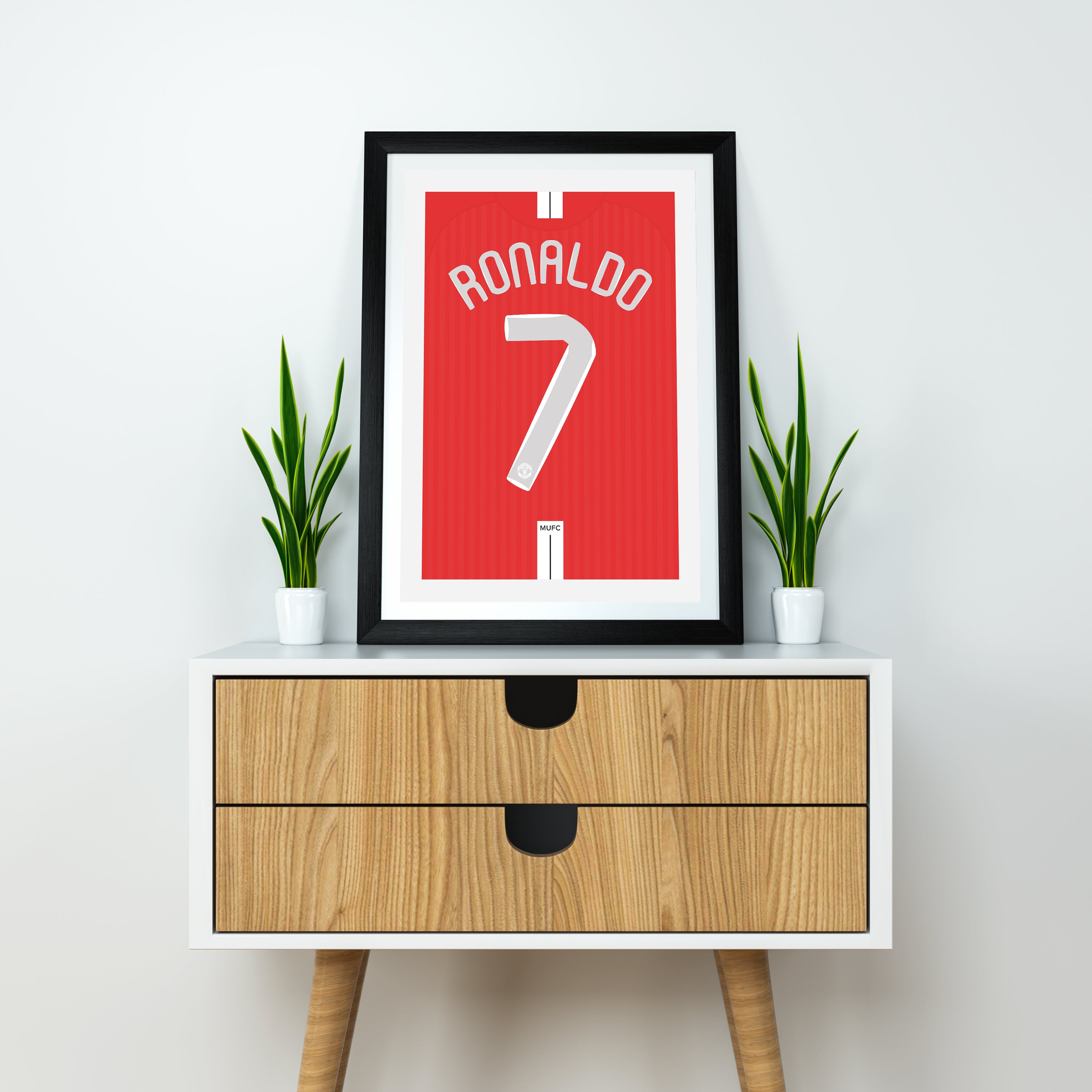 Ronaldo Manchester Utd 2007/08 (Rückseite) Hochwertiger Kunstdruck - Fußball-Poster - Perfektes Geschenk - Geburtstagsgeschenk für ihn