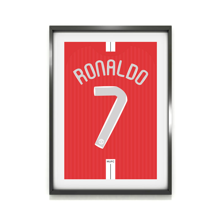 Ronaldo Manchester Utd 2007/08 (Back) Heavyweight Art Print - Football Post - Perfect Gift - Birthday Present for Him