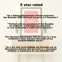 Ronaldo Manchester Utd 2007/08 (Front) Heavyweight Art Print - Football Post - Perfect Gift - Birthday Present for Him