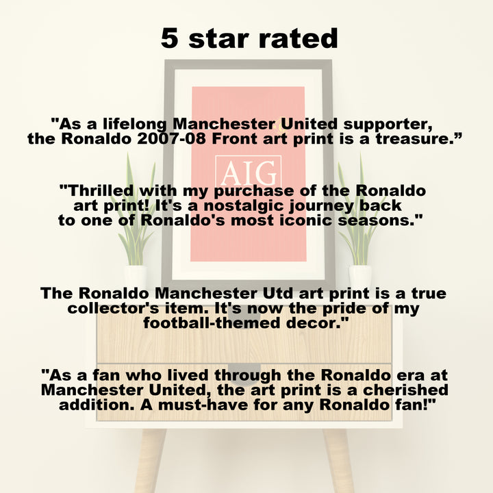 Ronaldo Manchester Utd 2007/08 (Front) Heavyweight Art Print - Football Post - Perfect Gift - Birthday Present for Him
