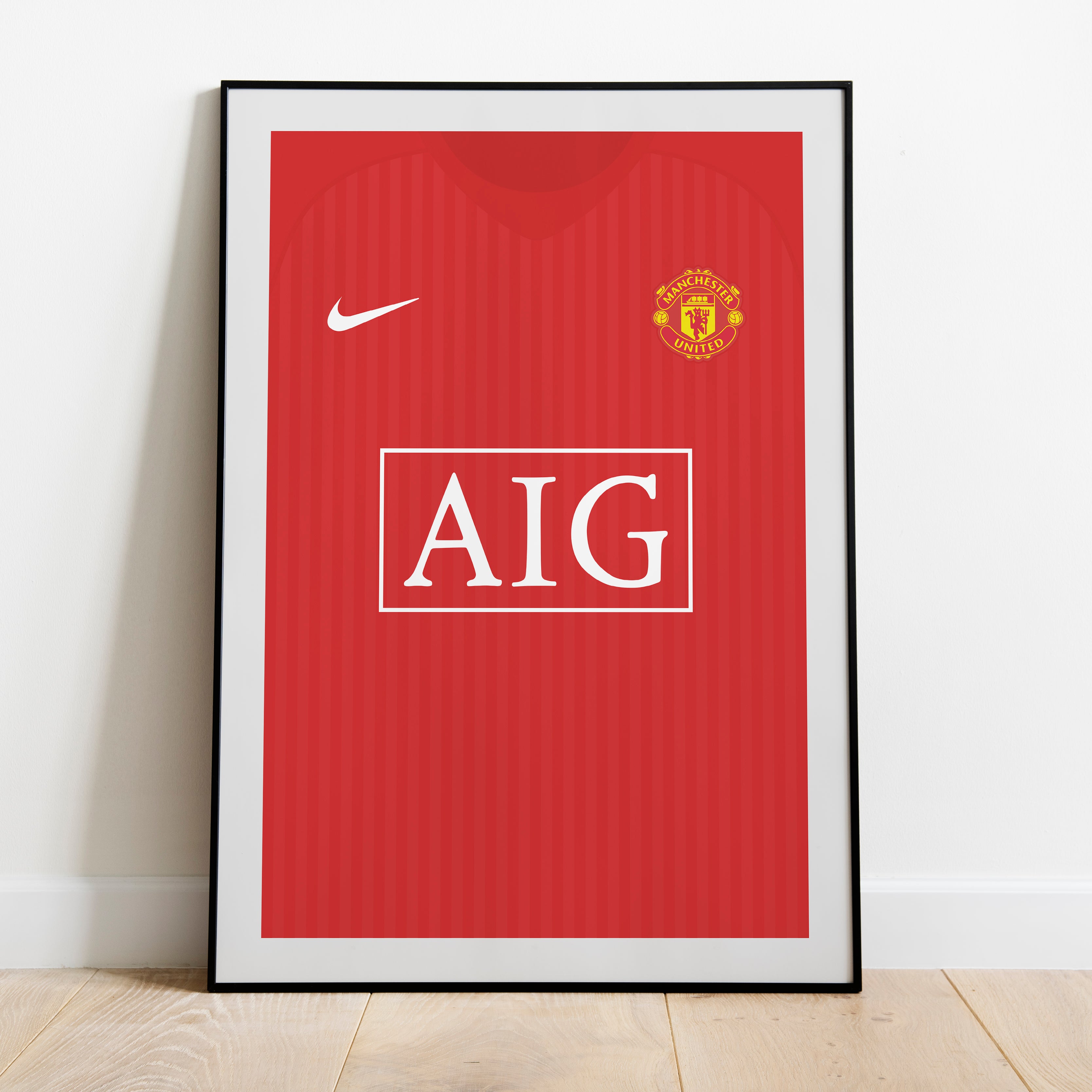 Ronaldo Manchester United 2007/08 (Frontal) Lámina de arte de gran gramaje - Póster de fútbol - Regalo perfecto - Regalo de cumpleaños para él