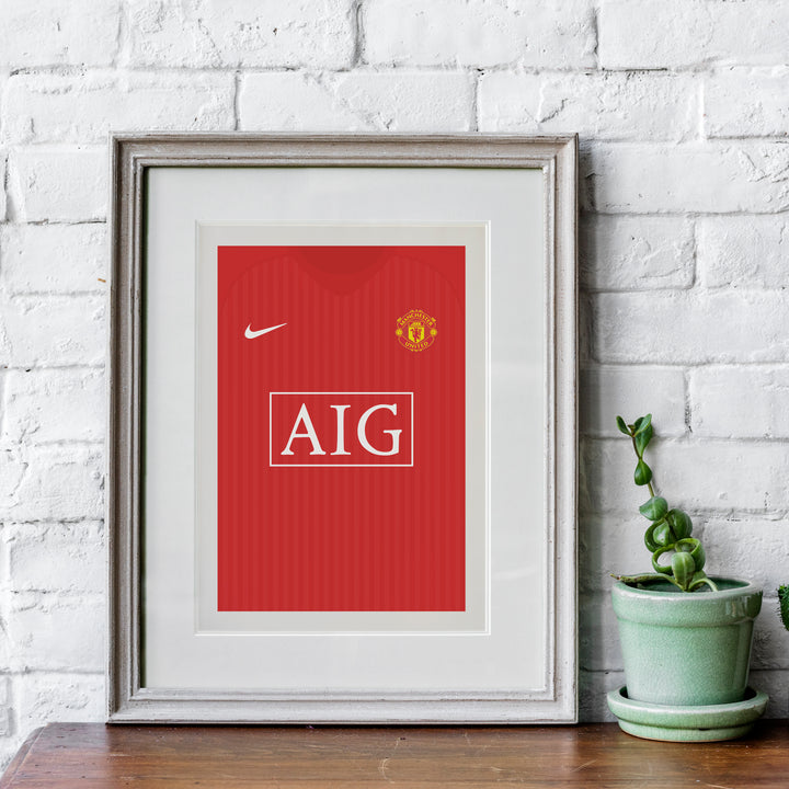 Ronaldo Manchester Utd 2007/08 (Front) Heavyweight Art Print - Football Post - Perfect Gift - Birthday Present for Him