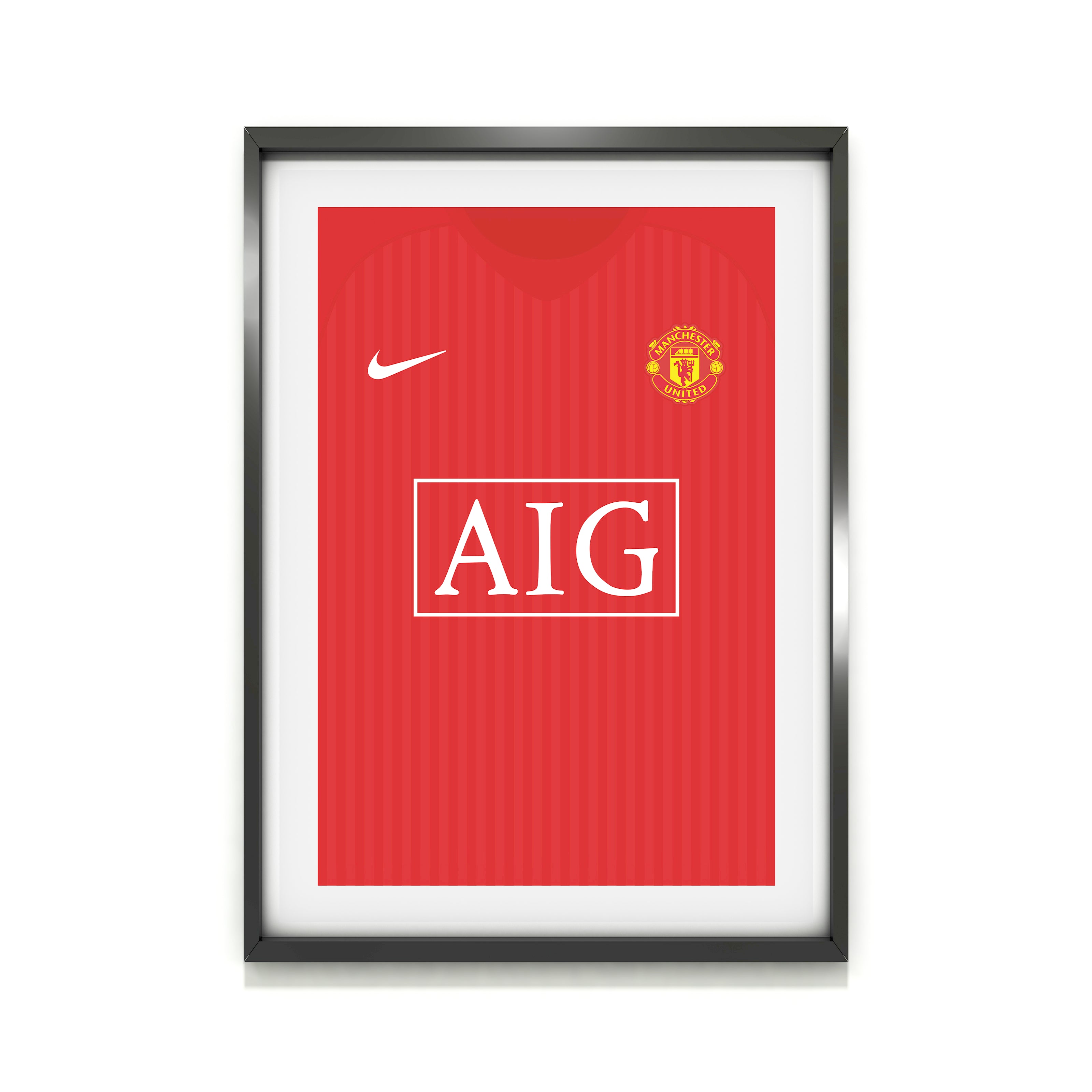 Ronaldo Manchester United 2007/08 (Frontal) Lámina de arte de gran gramaje - Póster de fútbol - Regalo perfecto - Regalo de cumpleaños para él