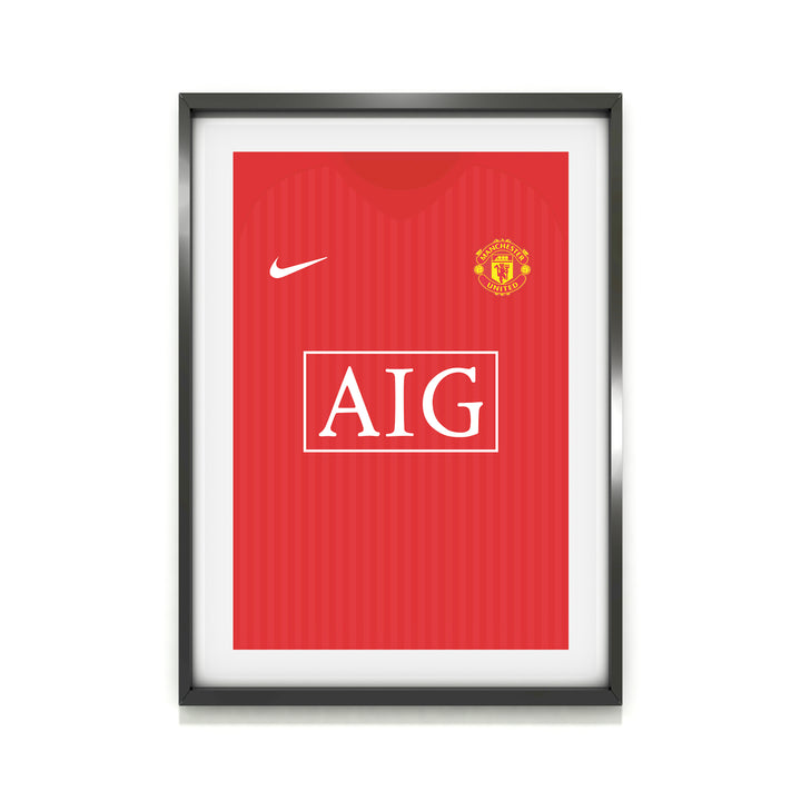Ronaldo Manchester Utd 2007/08 (Front) Heavyweight Art Print - Football Post - Perfect Gift - Birthday Present for Him