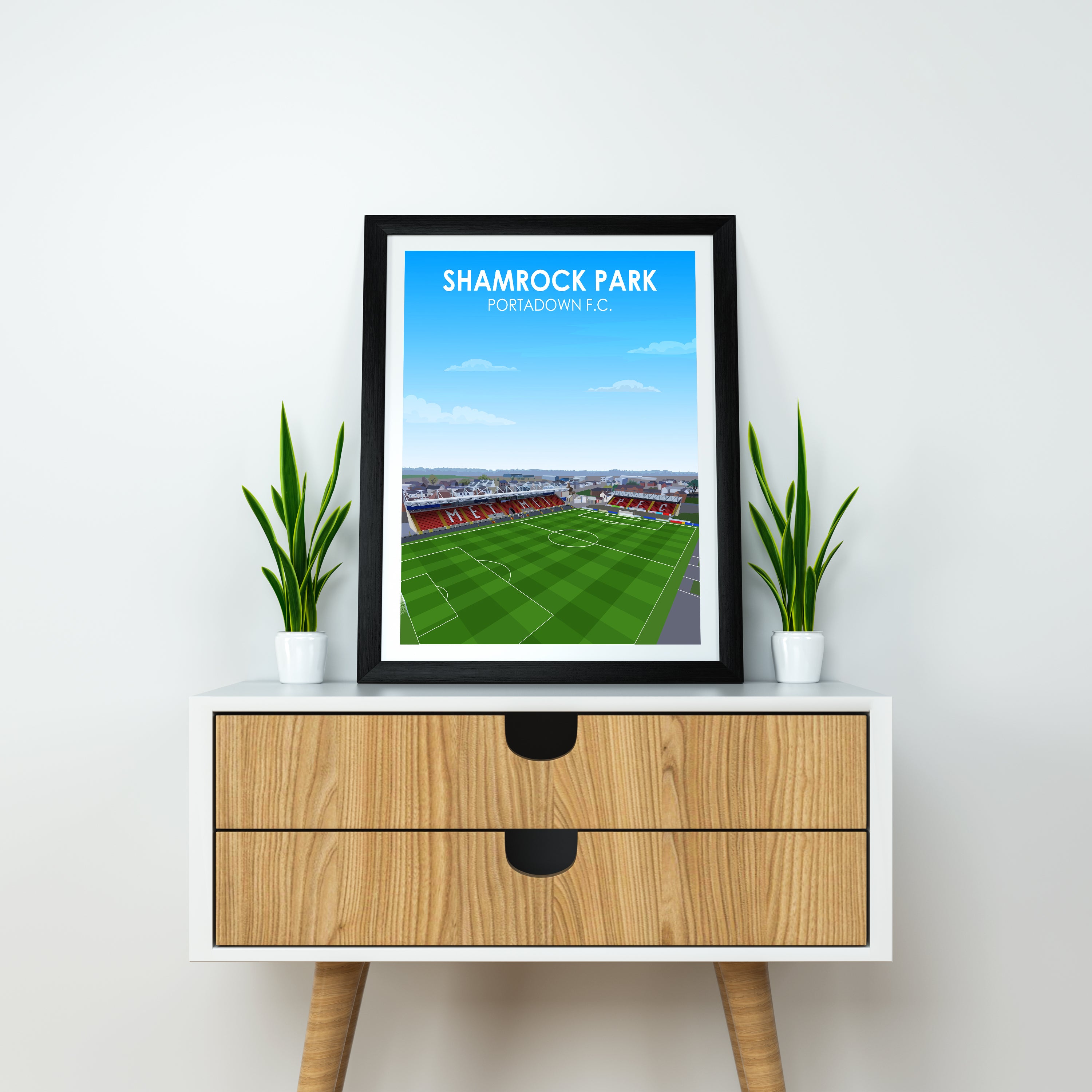 Shamrock Park Heavyweight Art Print - Football Post - Perfect Gift - Birthday Present for Him