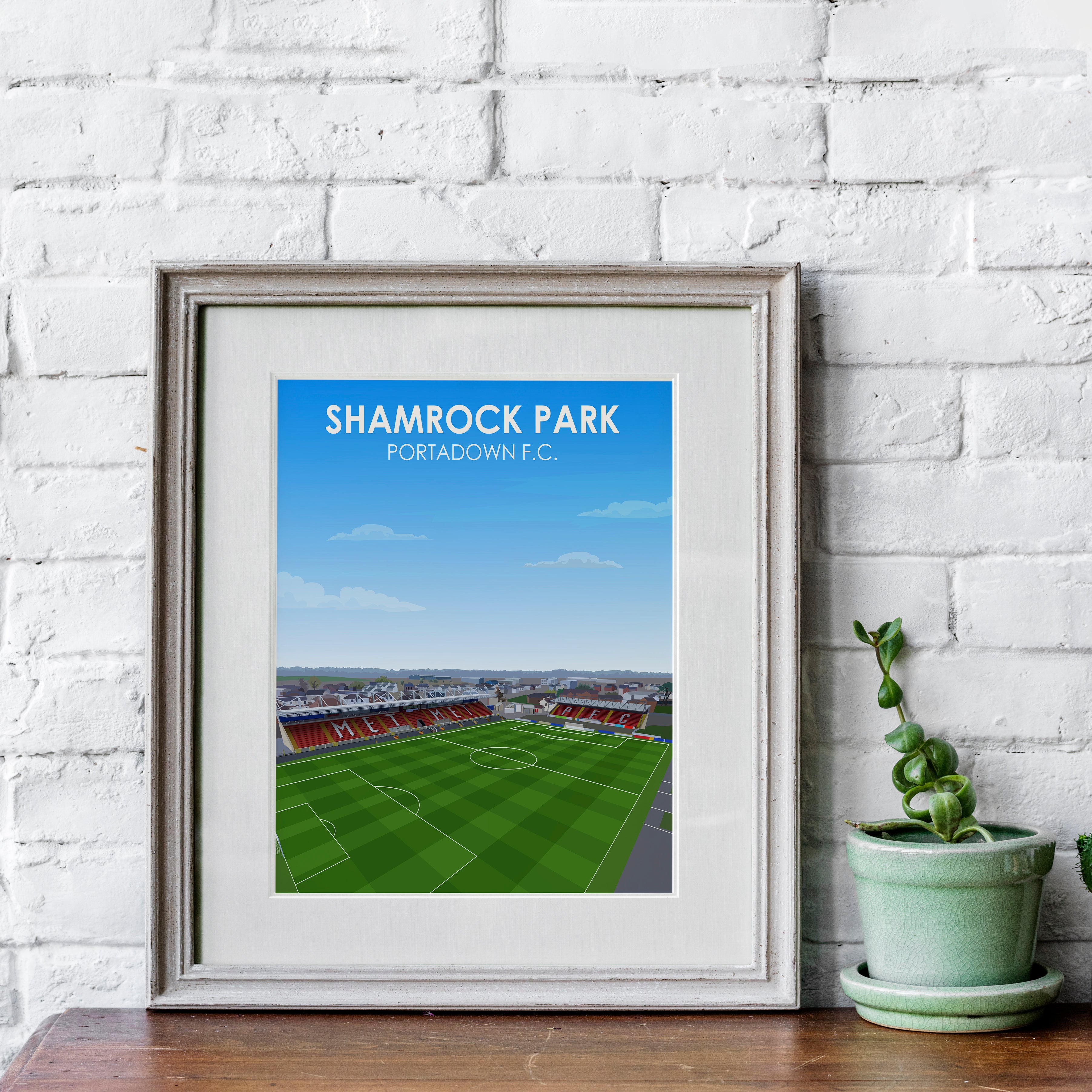 Shamrock Park Heavyweight Art Print - Football Post - Perfect Gift - Birthday Present for Him
