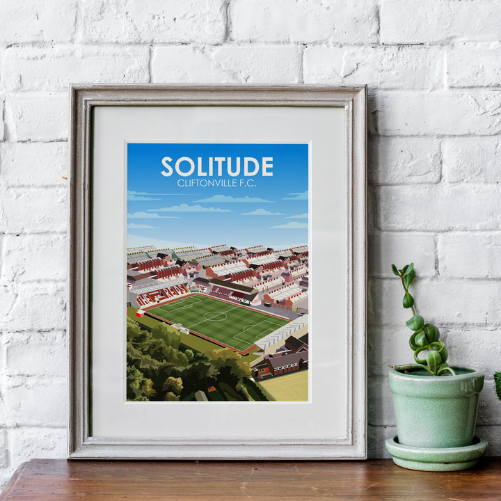 Solitude Cliftonville FC Heavyweight Art Print - Football Post - Perfect Gift - Birthday Present for Him