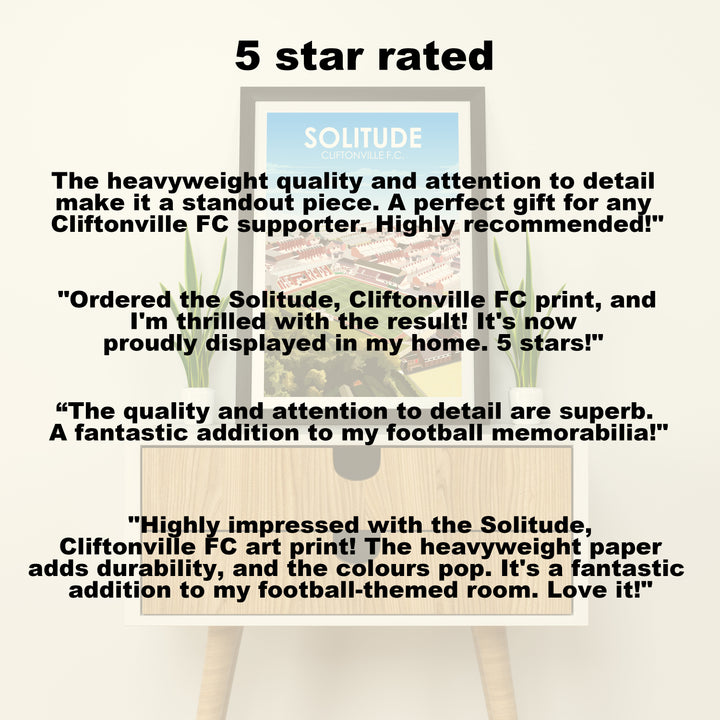 Solitude Cliftonville FC Heavyweight Art Print - Football Post - Perfect Gift - Birthday Present for Him