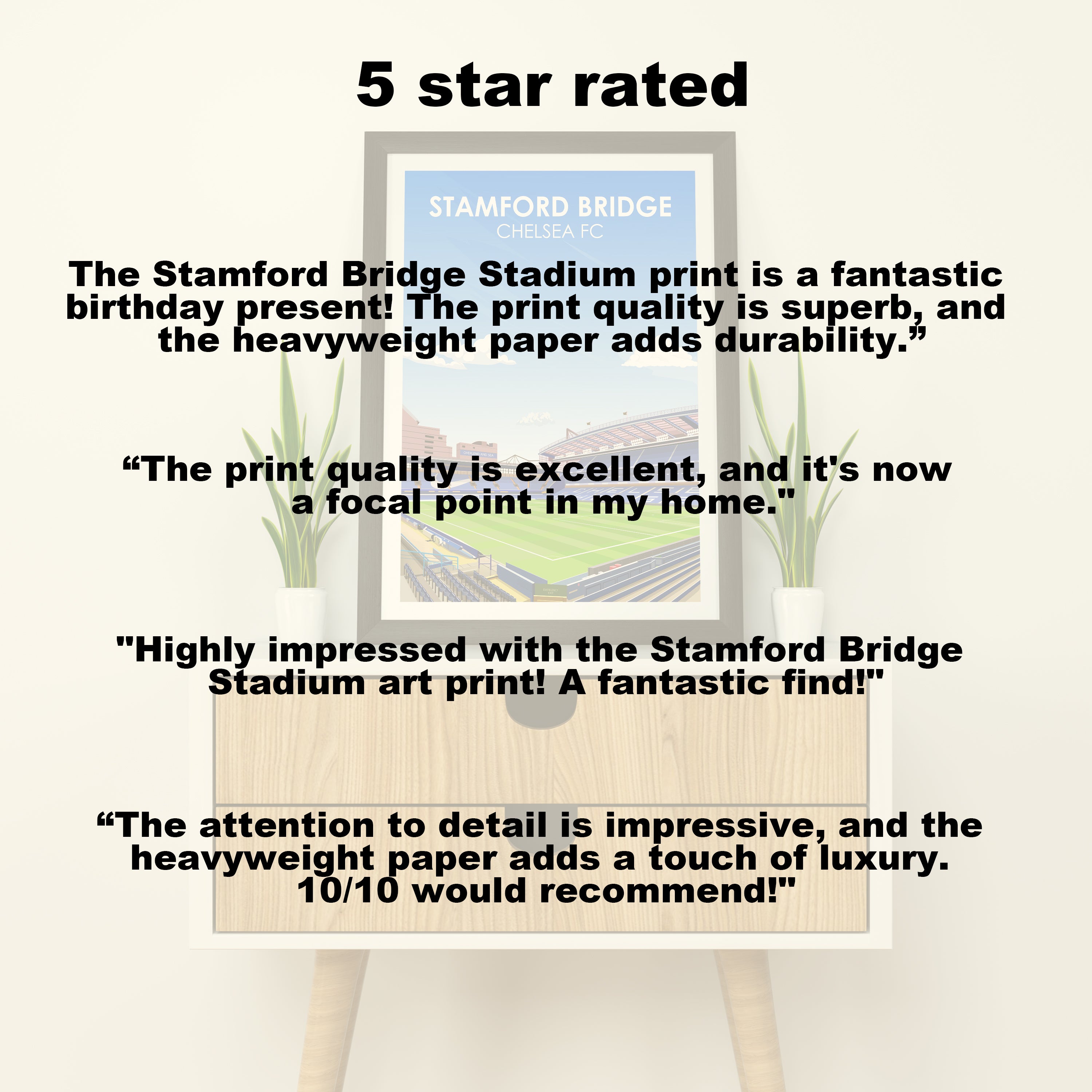 Stamford Bridge Stadium Heavyweight Art Print - Football Post - Perfect Gift - Birthday Present for Him