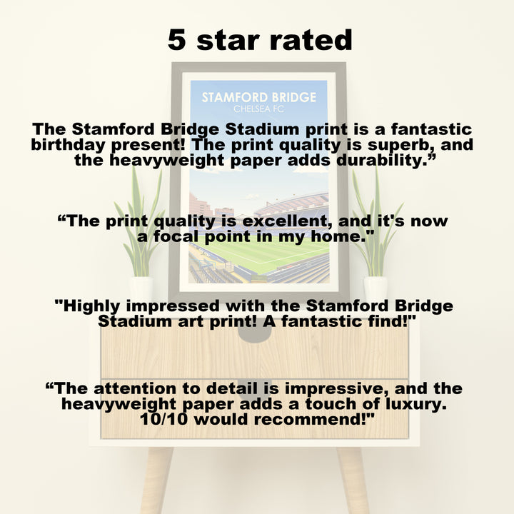 Stamford Bridge Stadium Heavyweight Art Print - Football Post - Perfect Gift - Birthday Present for Him