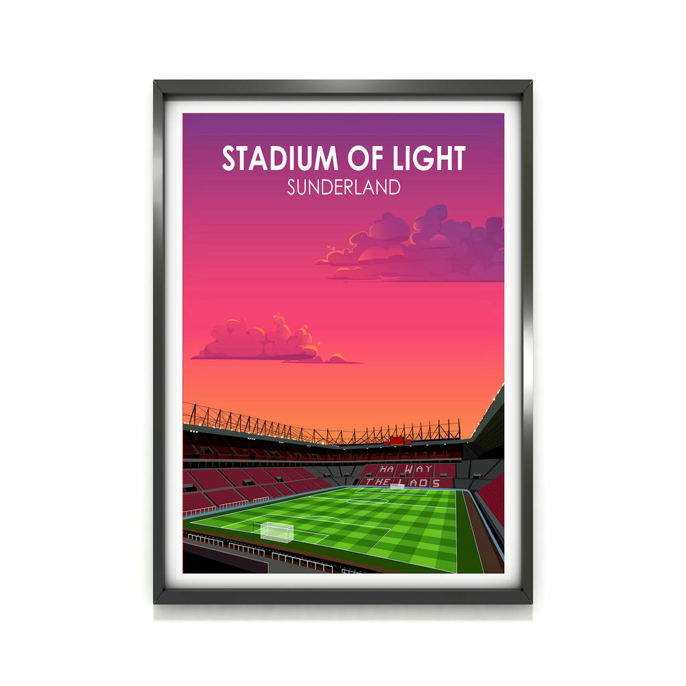 Sunderland Stadium Of Light Schwerer Kunstdruck - Fußballpfosten - Perfektes Geschenk - Geburtstagsgeschenk für ihn