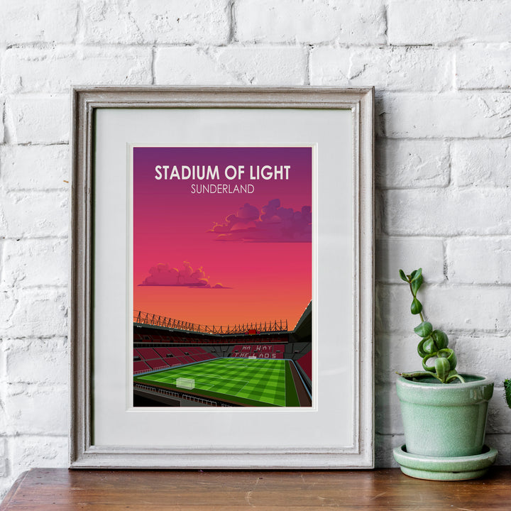 Sunderland Stadium Of Light Heavyweight Art Print - Football Post - Perfect Gift - Birthday Present for Him