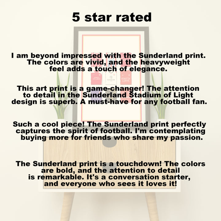 Sunderland Stadium Of Light Heavyweight Art Print - Football Post - Perfect Gift - Birthday Present for Him