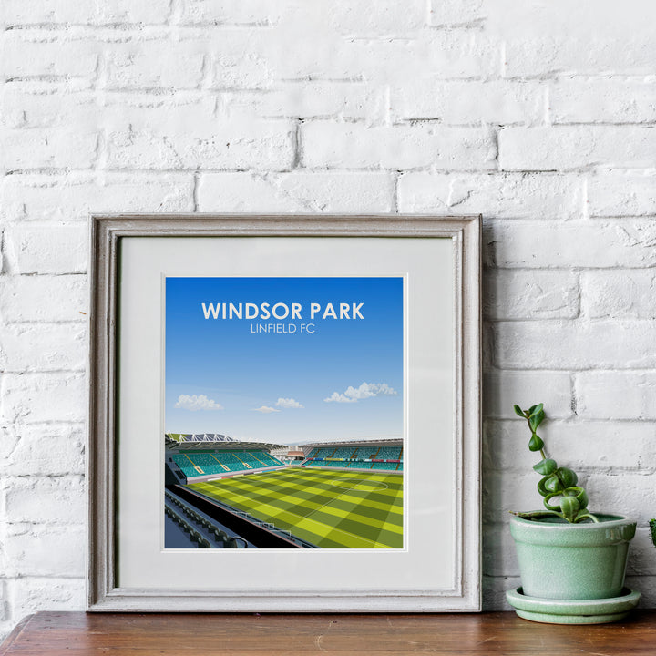 Windsor Park Linfield FC Heavyweight Art Print - Football Post - Perfect Gift - Birthday Present for Him