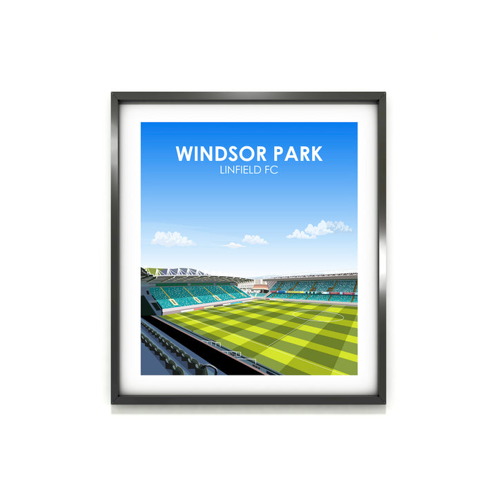 Windsor Park Linfield FC Heavyweight Art Print - Football Post - Perfect Gift - Birthday Present for Him