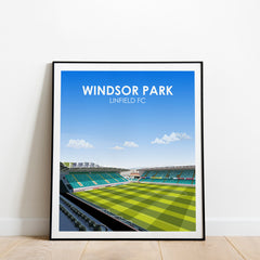 Windsor Park Linfield FC Heavyweight Art Print - Football Post - Perfect Gift - Birthday Present for Him