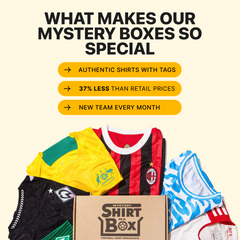 What makes our mystery boxes special: 100% authentic jerseys, an information card, and worldwide delivery