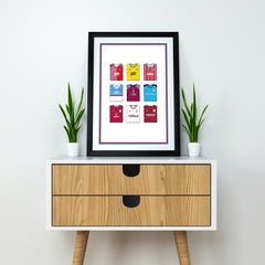 Aston Villa Collection Heavyweight Art Print - Football Post - Perfect Gift - Birthday Present for Him