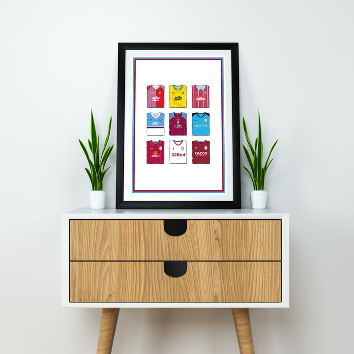 Aston Villa Collection Heavyweight Art Print - Football Post - Perfect Gift - Birthday Present for Him