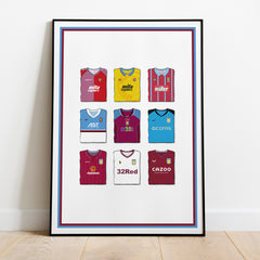 Aston Villa Collection Heavyweight Art Print - Football Post - Perfect Gift - Birthday Present for Him