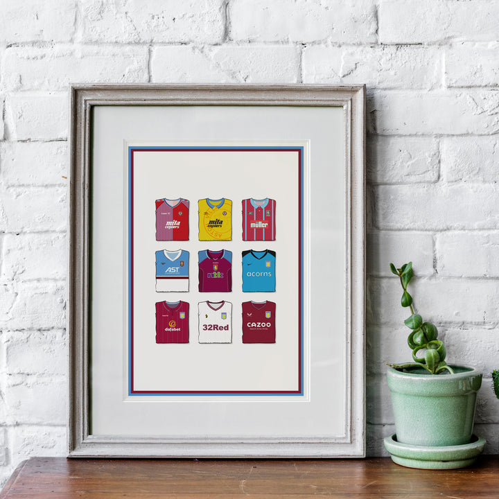 Aston Villa Collection Heavyweight Art Print - Football Post - Perfect Gift - Birthday Present for Him