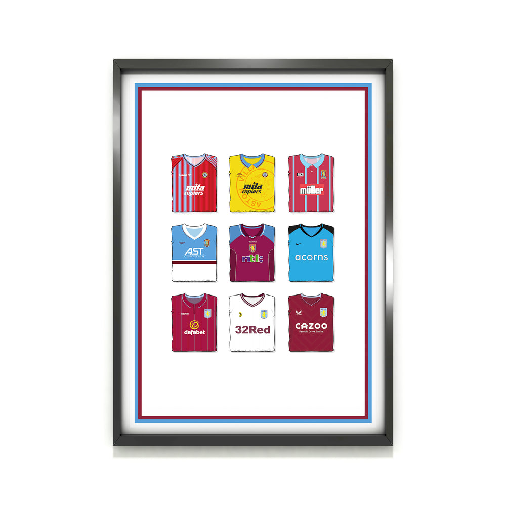 Aston Villa Collection Heavyweight Art Print - Football Post - Perfect Gift - Birthday Present for Him