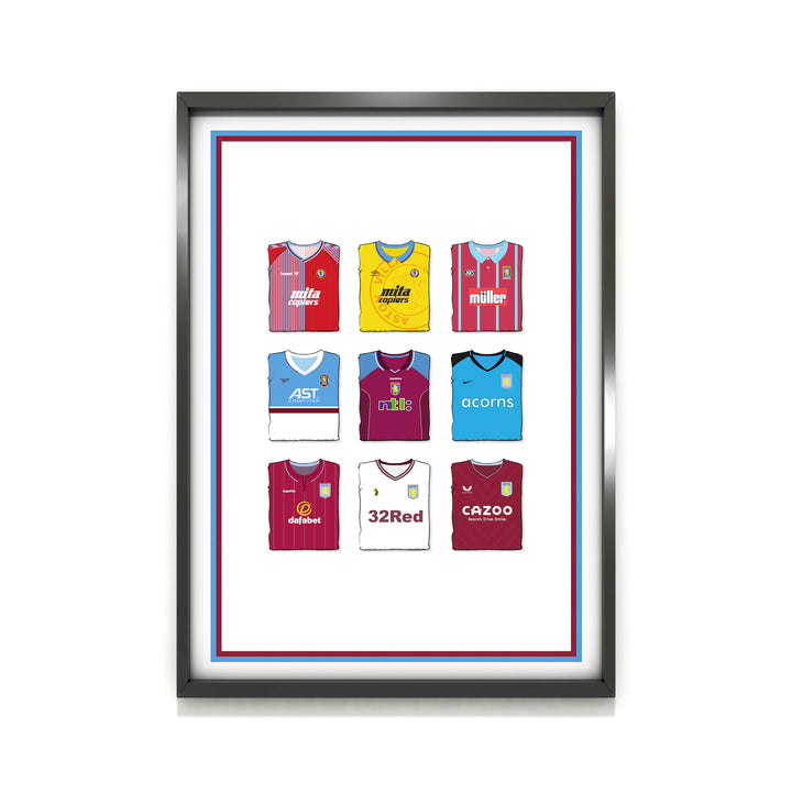 Aston Villa Collection Heavyweight Art Print - Football Post - Perfect Gift - Birthday Present for Him